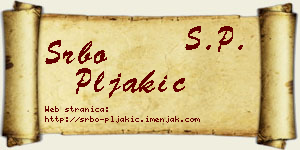 Srbo Pljakić vizit kartica